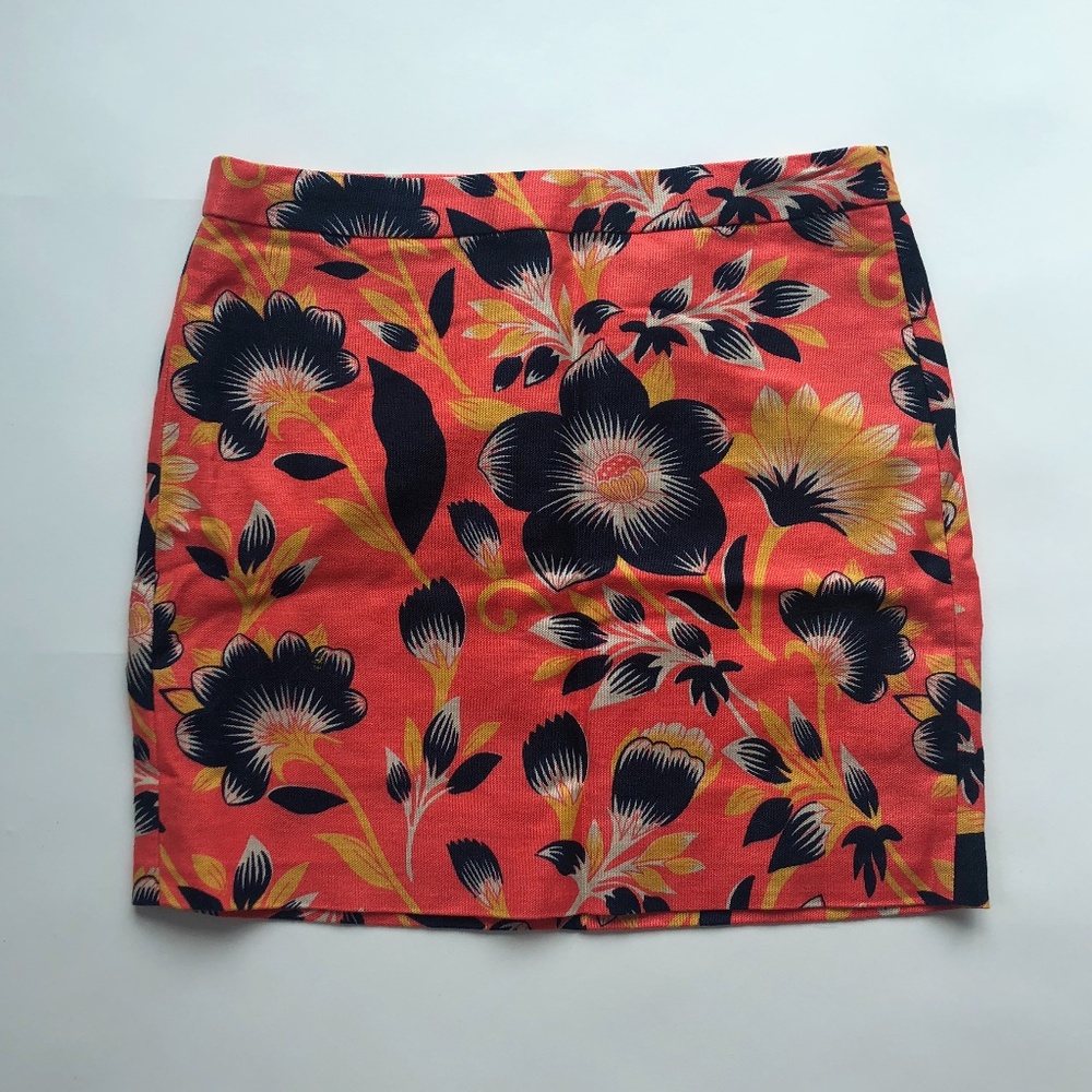 J. Crew Floral Print Cotton/Linen Mini Skirt